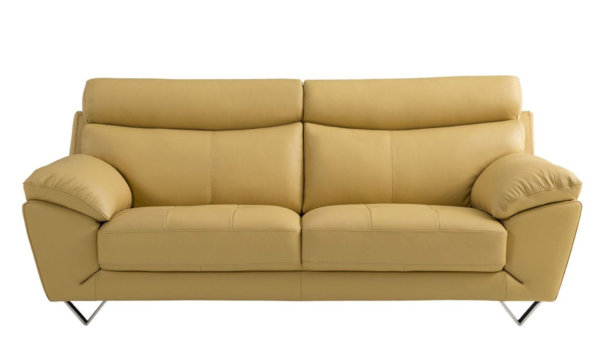 Chiang Yellow Italian Leather Sofa