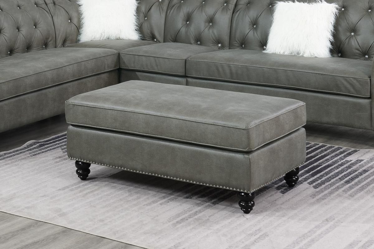 Chris Slate Grey Sectional Ottoman