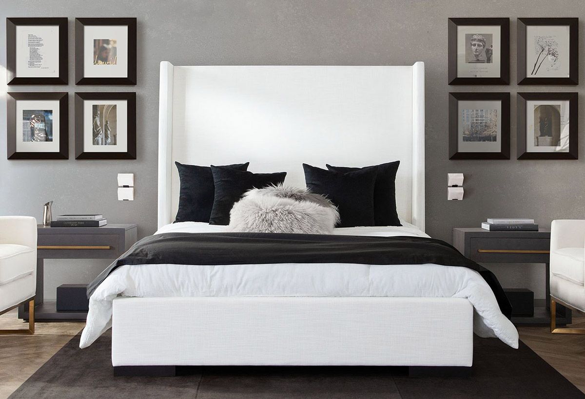 Christine White Linen Bed