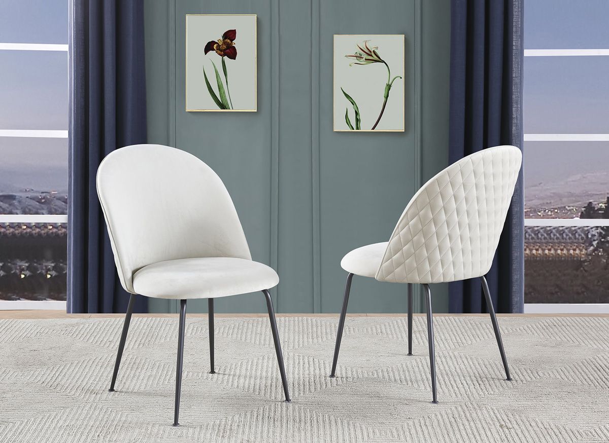 Cicero Cream Velvet Dining Chairs