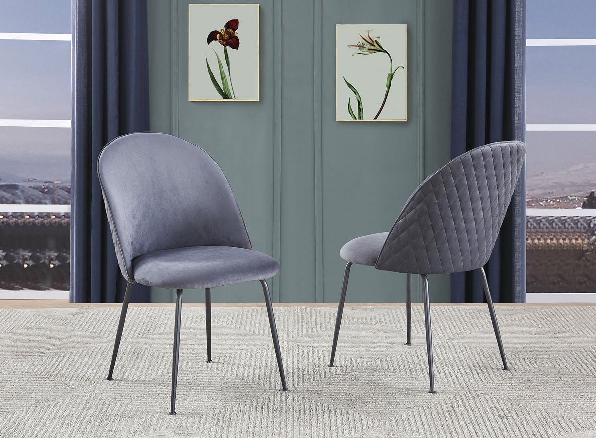 Cicero Grey Velvet Dining Chairs