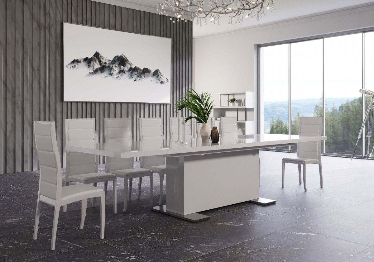Cierra Modern Dining Table White Lacquer