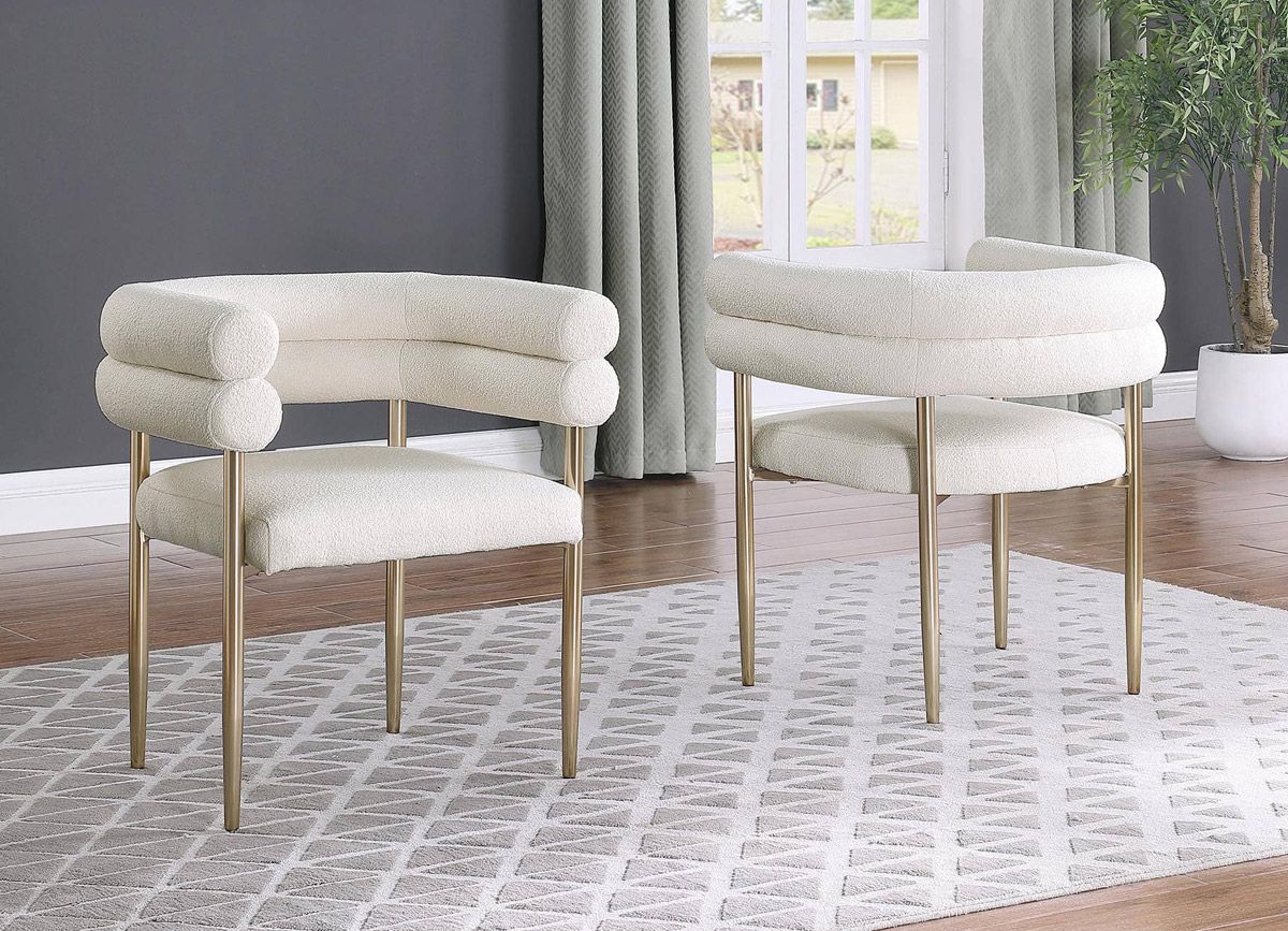 Cilegon Cream Boucle Fabric Dining Chairs