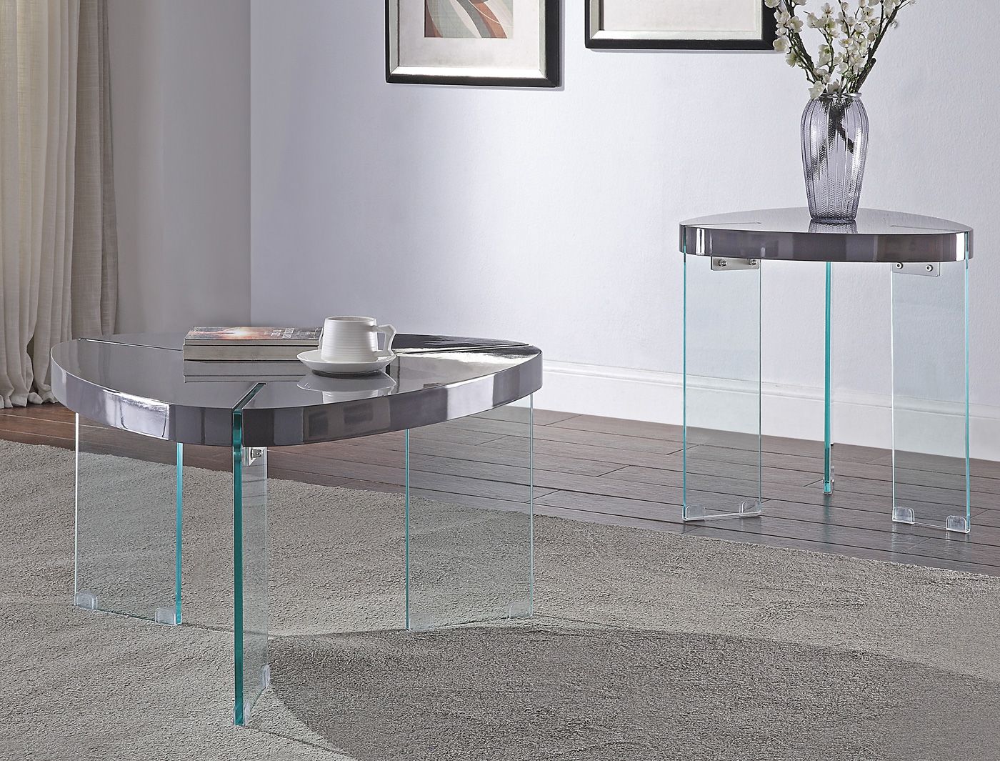 Clarice Grey Lacquer Floating Coffee Table