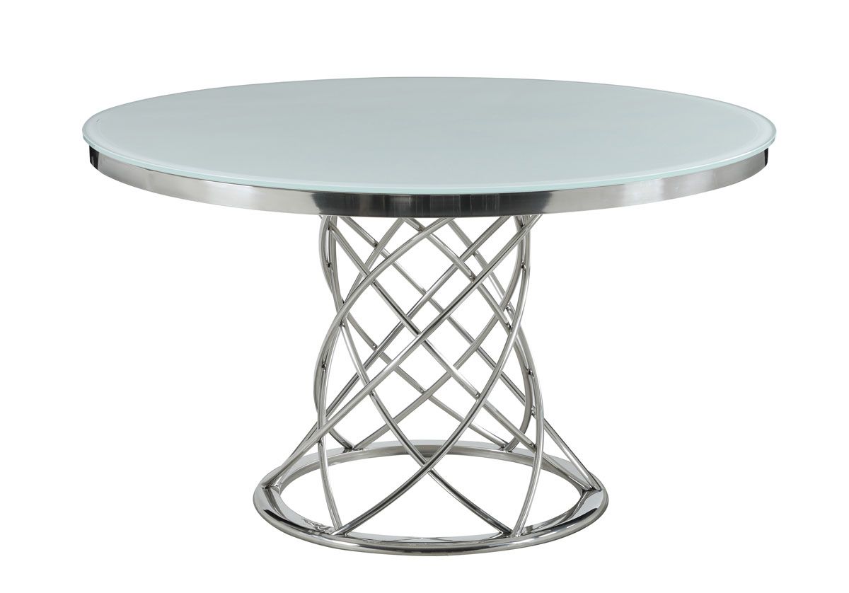 Clarice Round Frosted Glass Dining Table