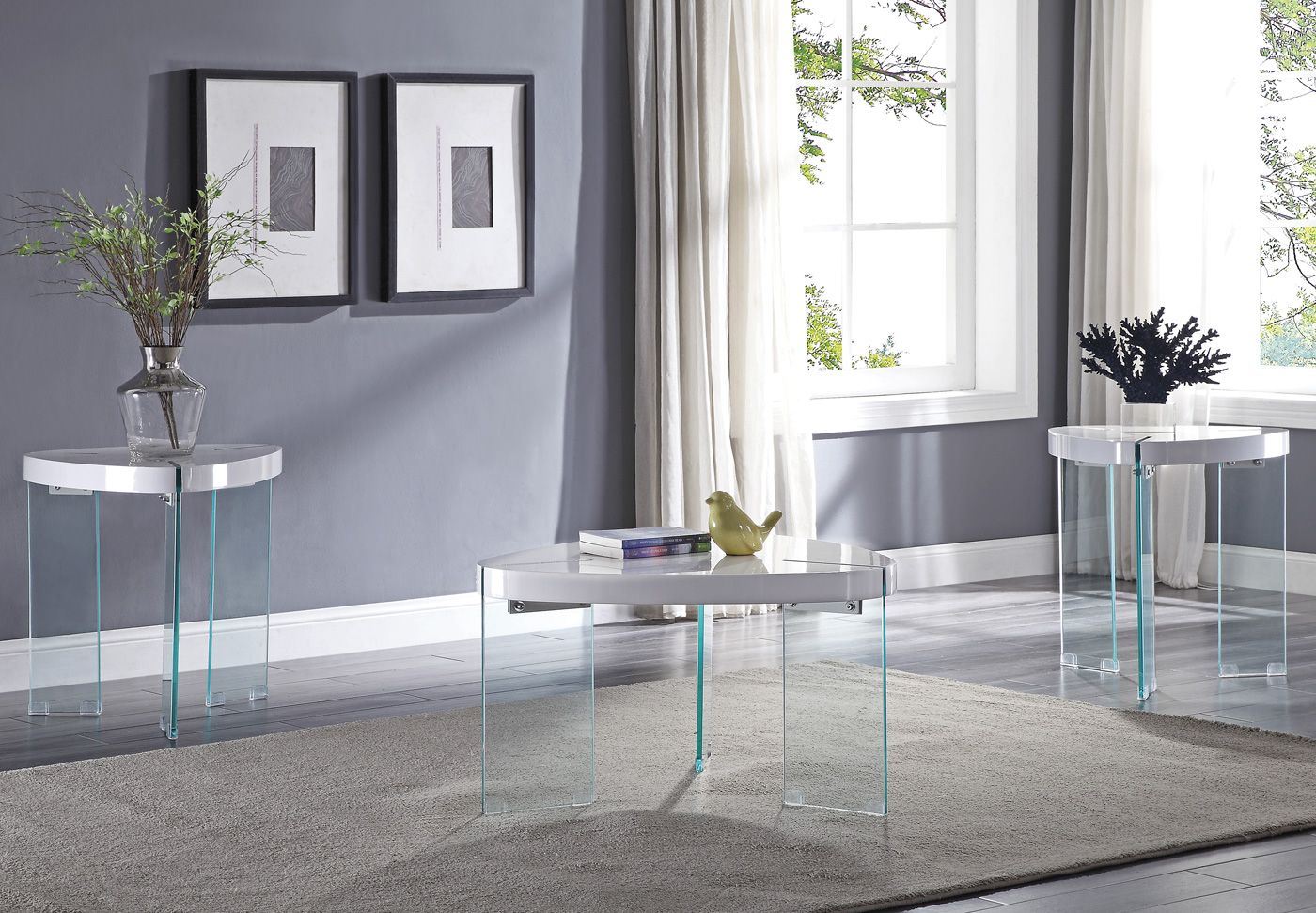 Clarice White Floating Coffee Table