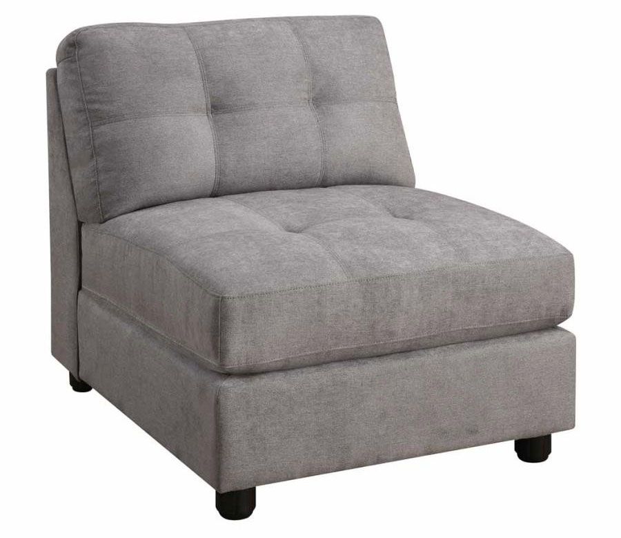 Clermont Grey Microfiber Armless Chair
