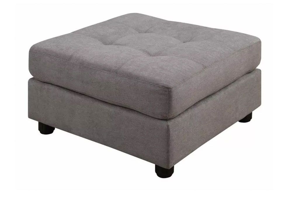 Clermont Grey Microfiber Ottoman