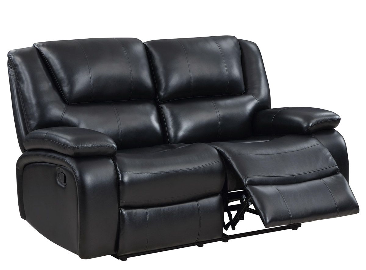 Clifford Black Leather Recliner Loveseat