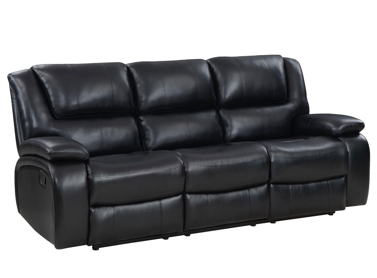 Clifford Black Leather Recliner Sofa