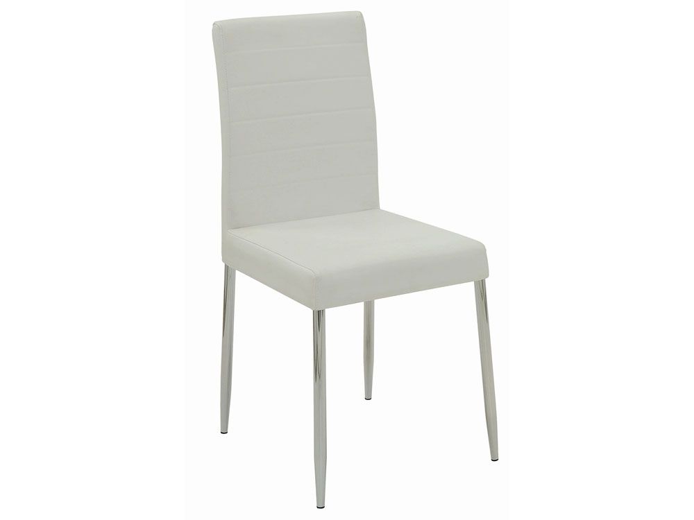 Clio White Leather Dining Chairs