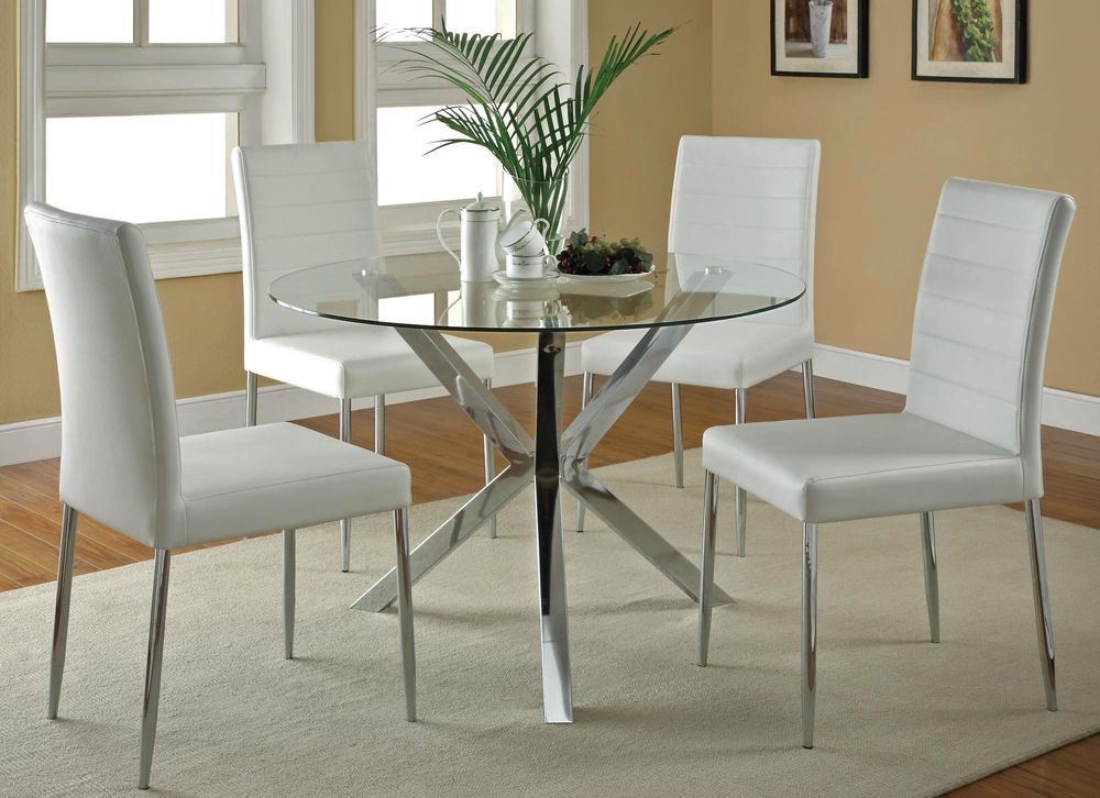 Clio Modern Round Glass Kitchen Table Set