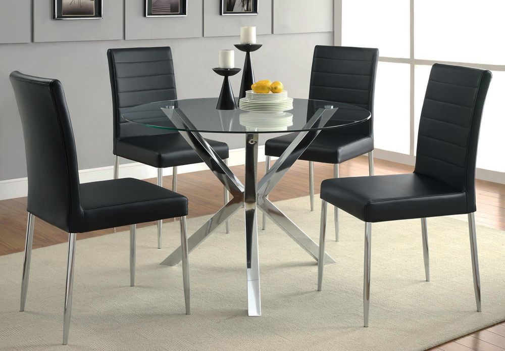 Clio Modern Round Glass Kitchen Table Set