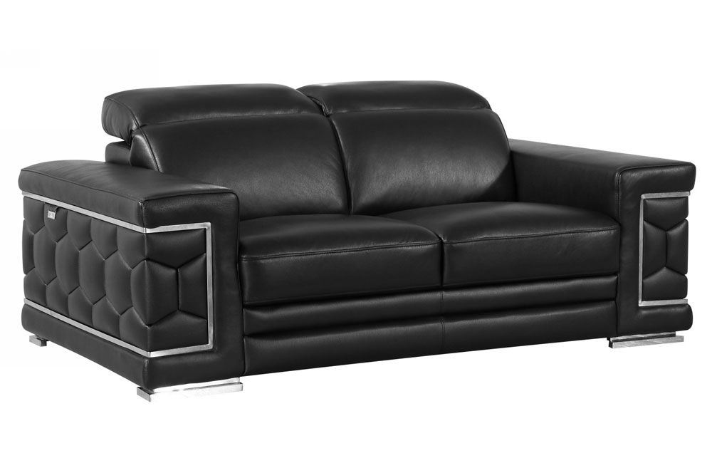 Clovis Genuine Leather Upholstered Love Seat,Clovis Genuine Leather Upholstered Sofa,Clovis Genuine Leather Upholstered Chair,Clovis Black Leather Sofa