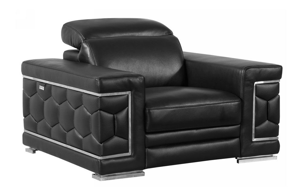 Clovis Genuine Leather Upholstered Chair