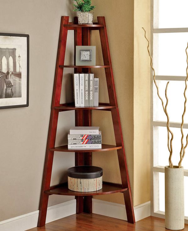 Lyss Corner Bookshelf Display Cherry