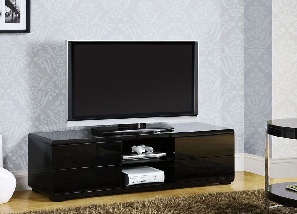 Cerro Black Lacquer Finish TV Stand