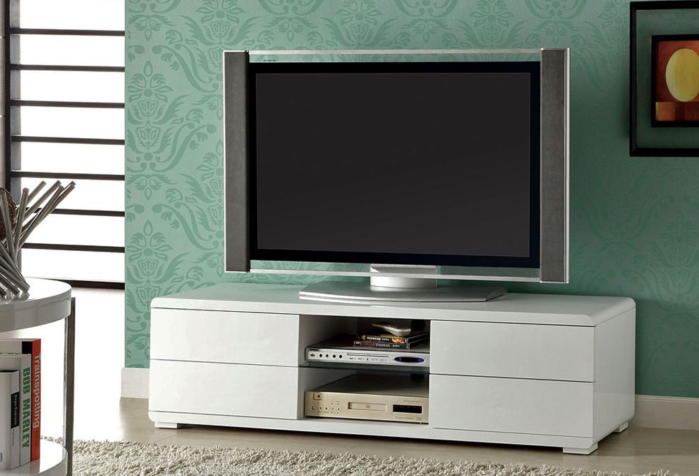 Cerro White Lacquer Finish TV Stand