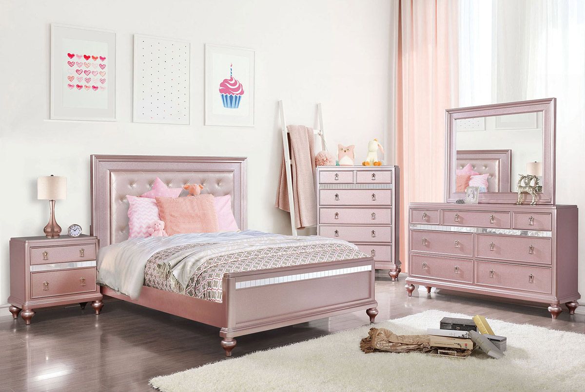 Roselie Pink Youth Bedroom Furniture