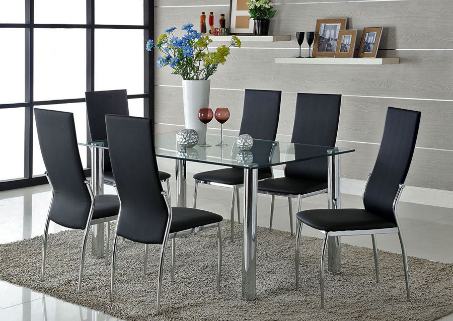 Kalawao Black Color,Kalawao Modern Glass Dining Table