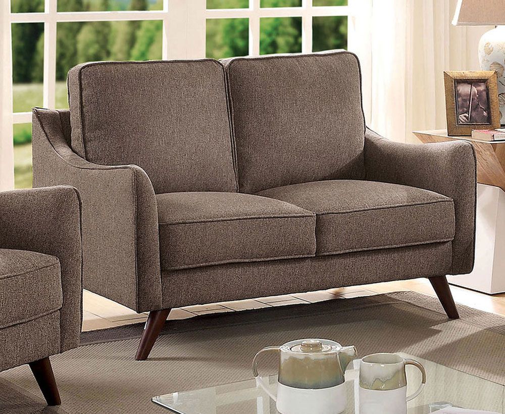 Codwell Brown Fabric Loveseat