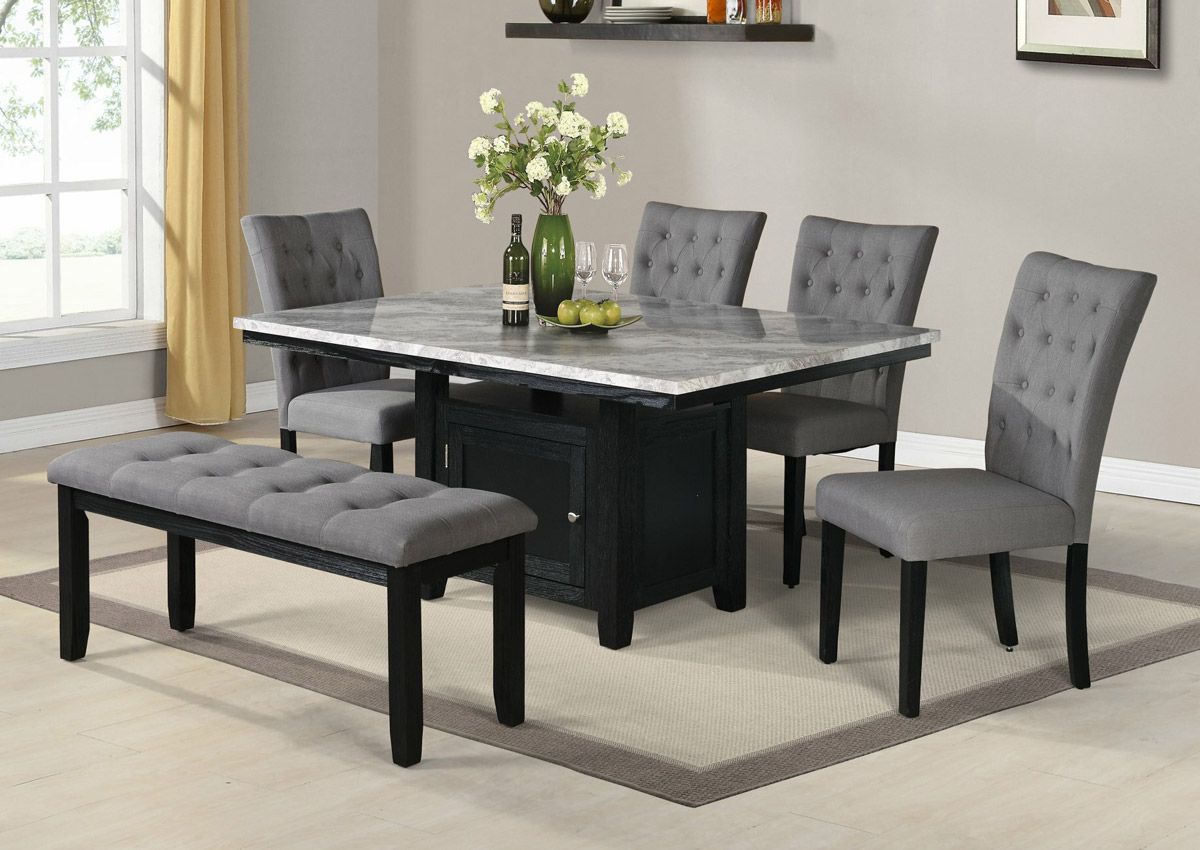 Coleville Faux Marble Dining Table Set