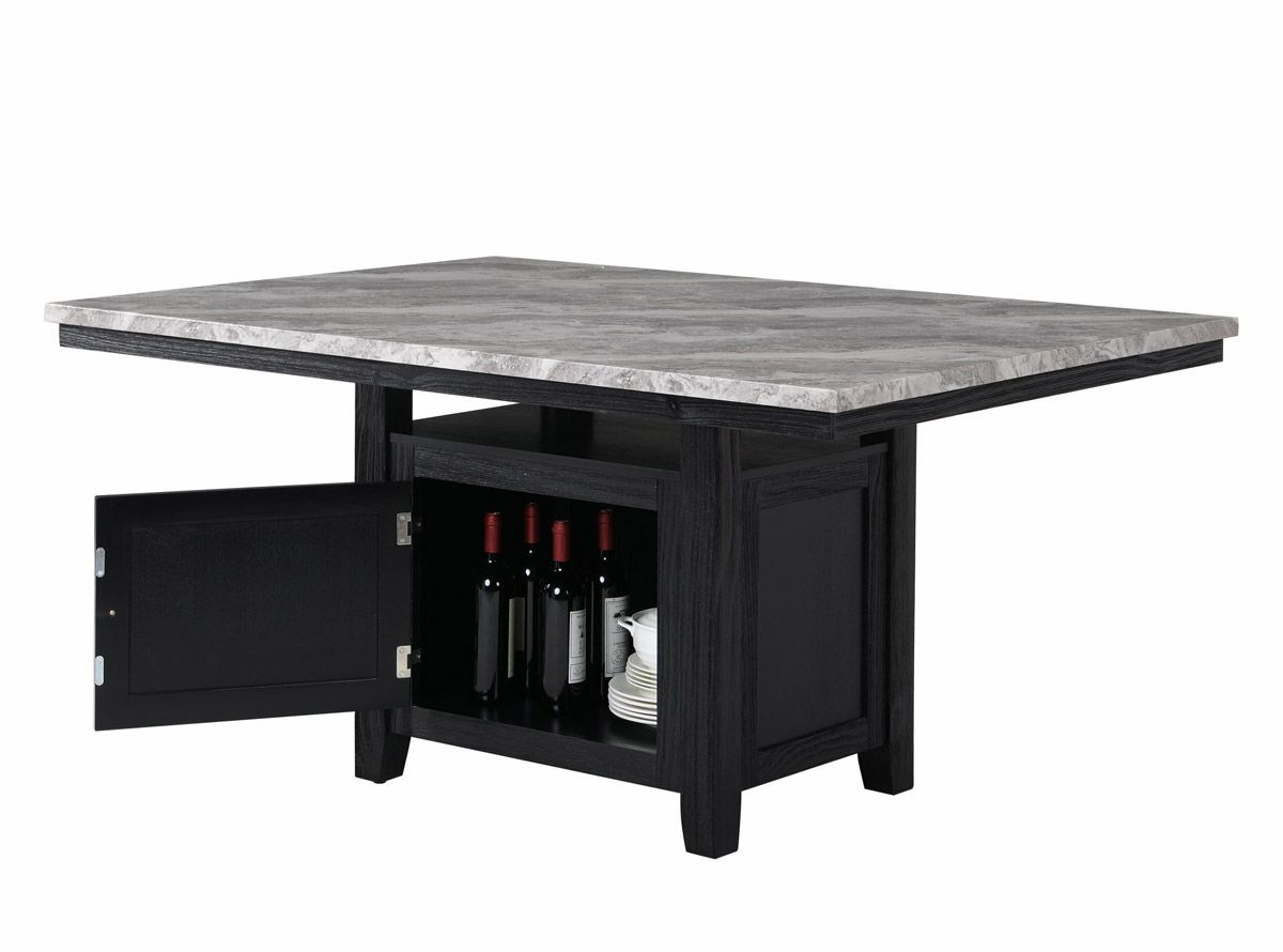 Coleville Faux Marble Storage Dining Table