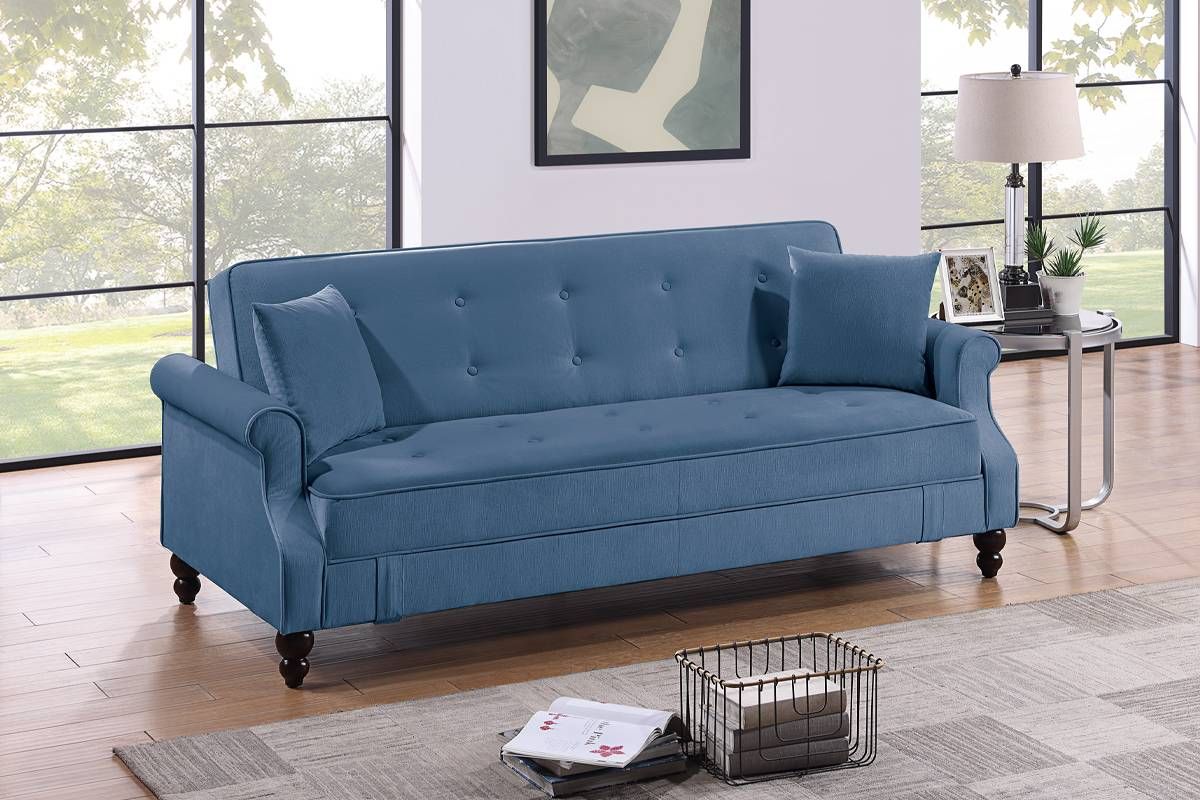 Conall Blue Sofa Bed With Storage