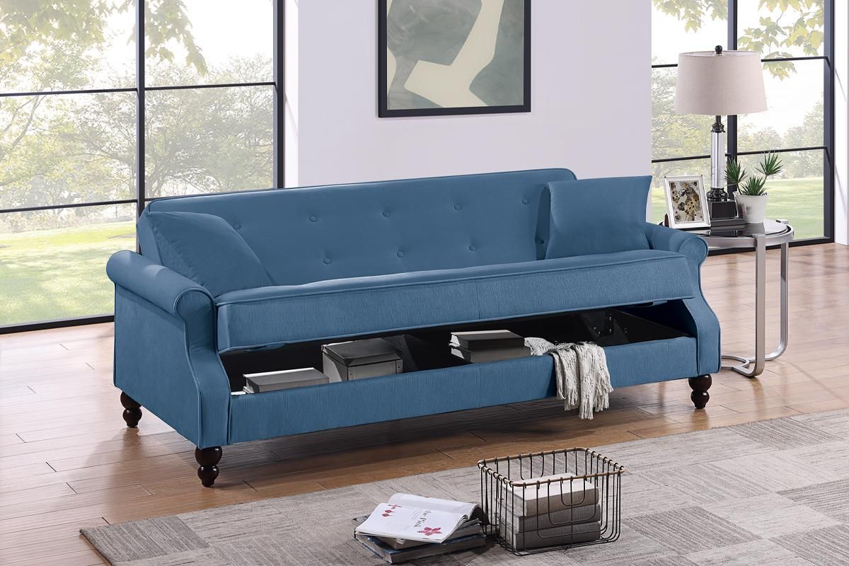 Conall Blue Sofa With Storage