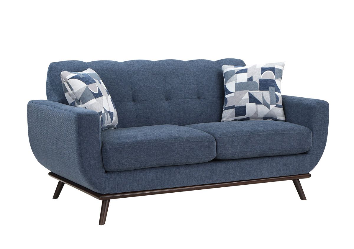 Concord Blue Chenille Loveseat