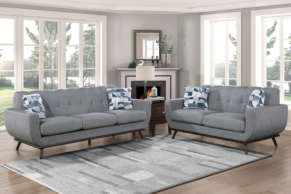 Concord Mid-Century Modern Sofa Set