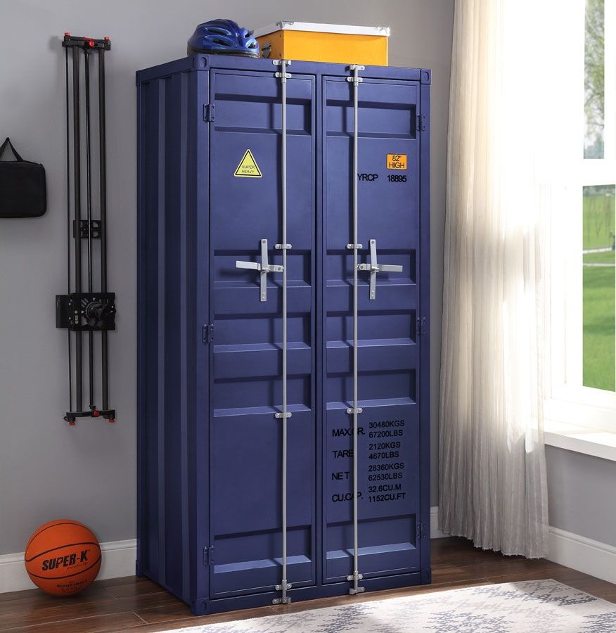 Container Blue Two Door Wardrobe