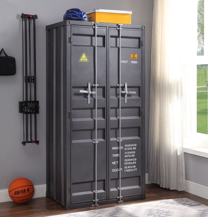 Container Gunmetal Two Door Wardrobe