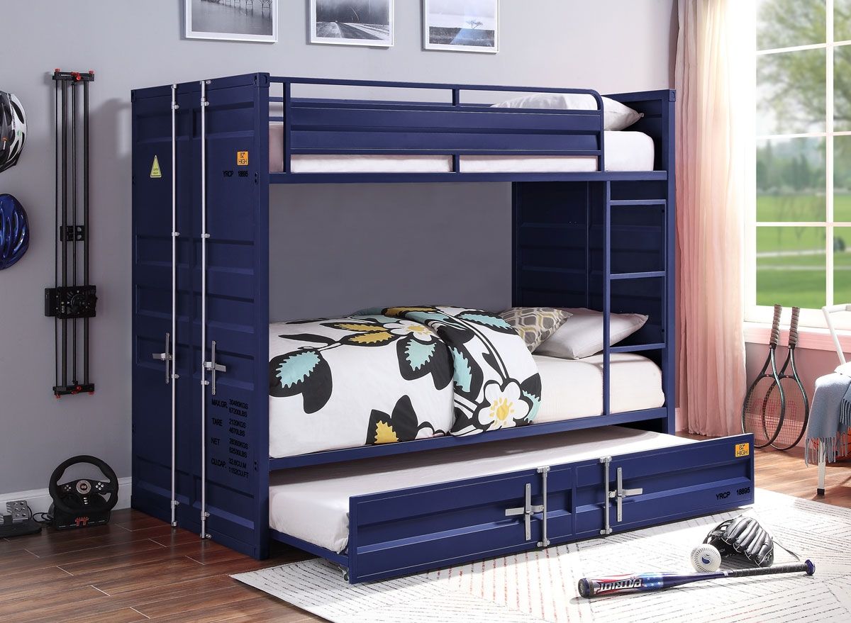 Container Blue Bunkbed Industrial Style