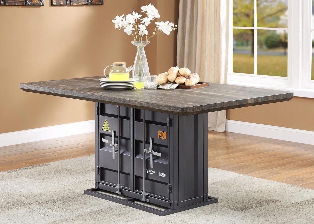 Container Grey Finish Dining Table