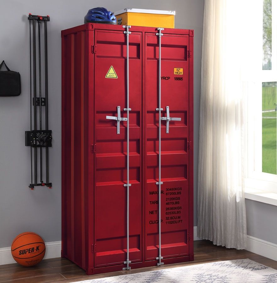 Container Red Two Door Wardrobe