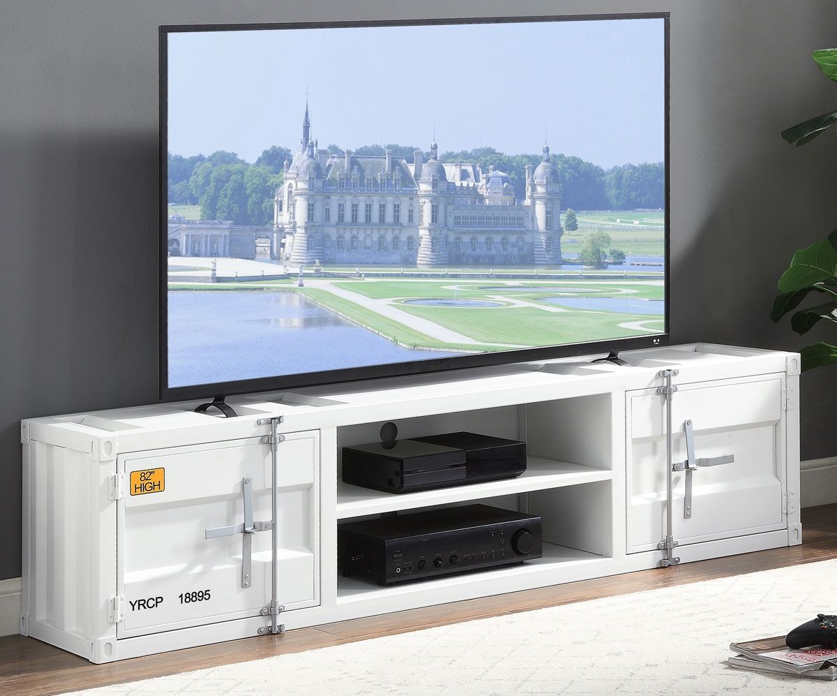 Container White Finish TV Stand