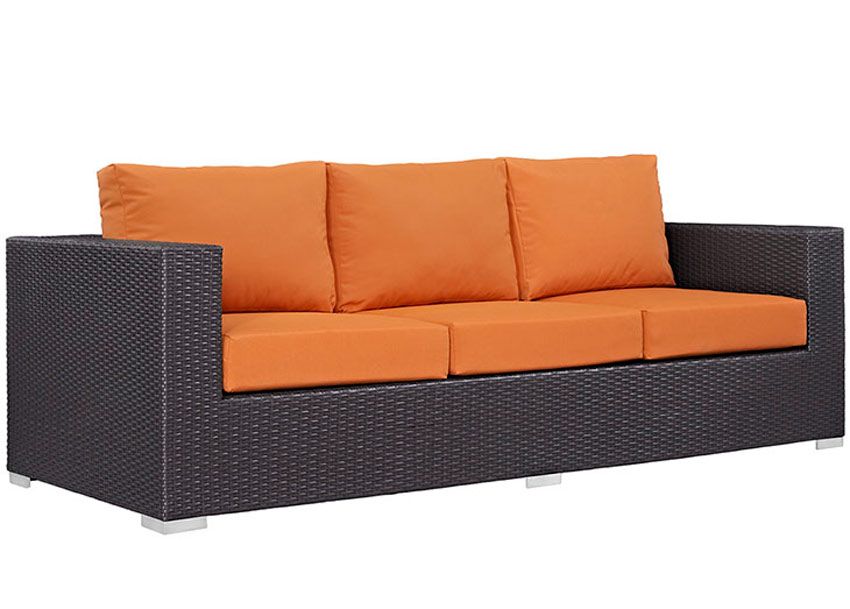 Convene Orange Outdoor Patio Sofa