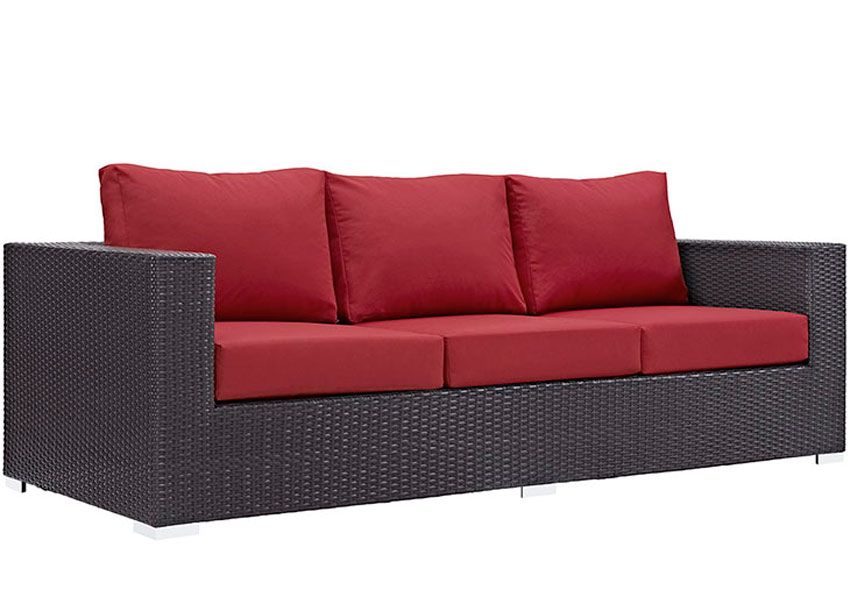 Convene Red Outdoor Patio Sofa