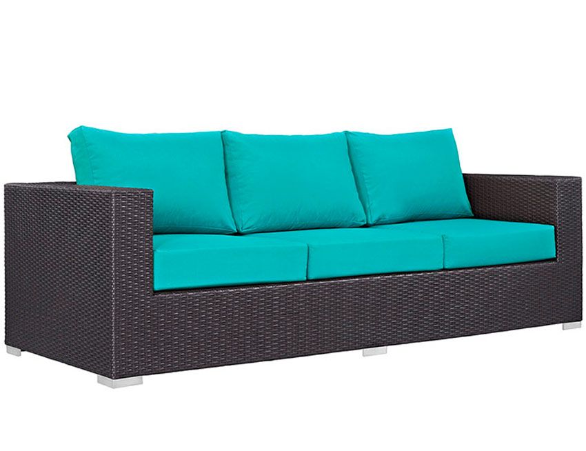 Convene Turquoise Outdoor Patio Sofa