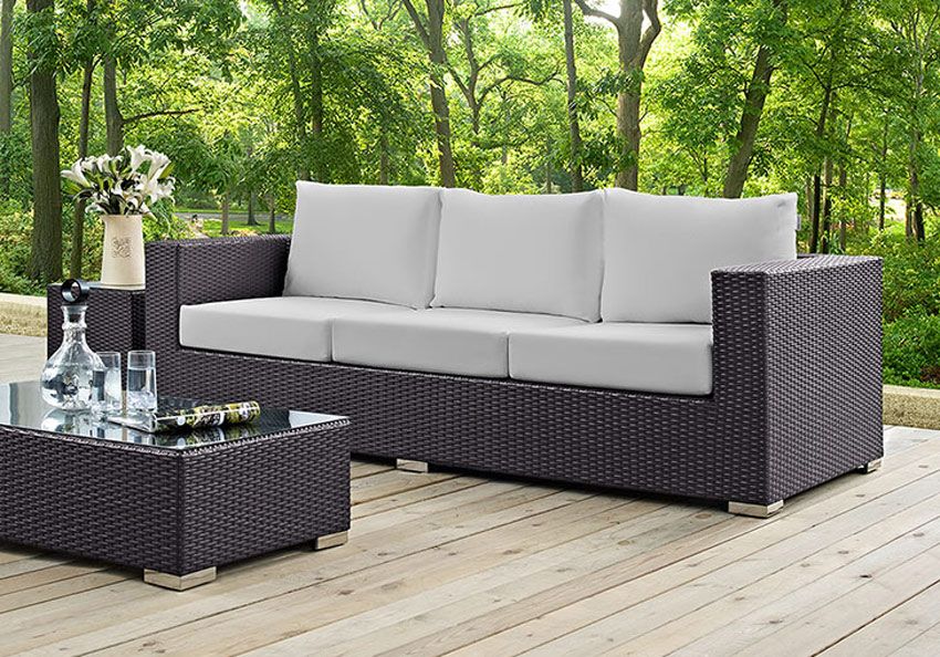 Convene White Outdoor Patio Sofa