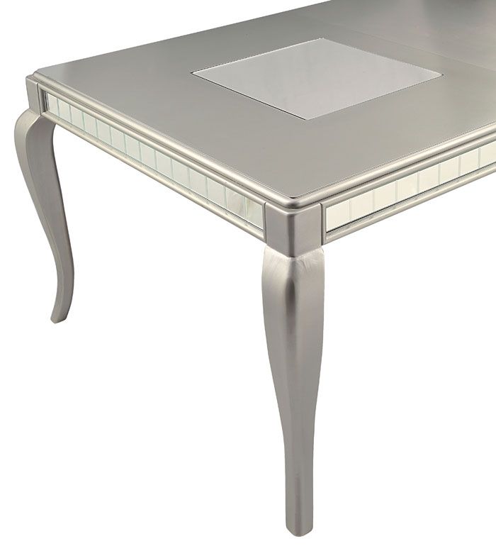 Coralayne Champagne Dining Table With Mirror Accent