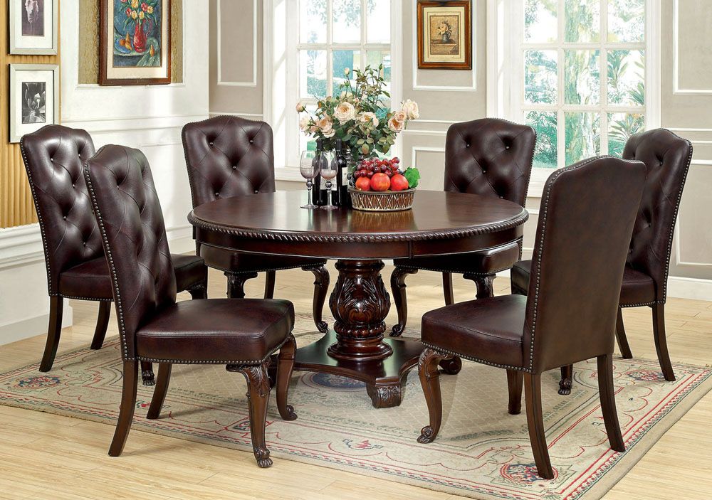 Coronado Cherry Finish Table With Leatherette Chairs