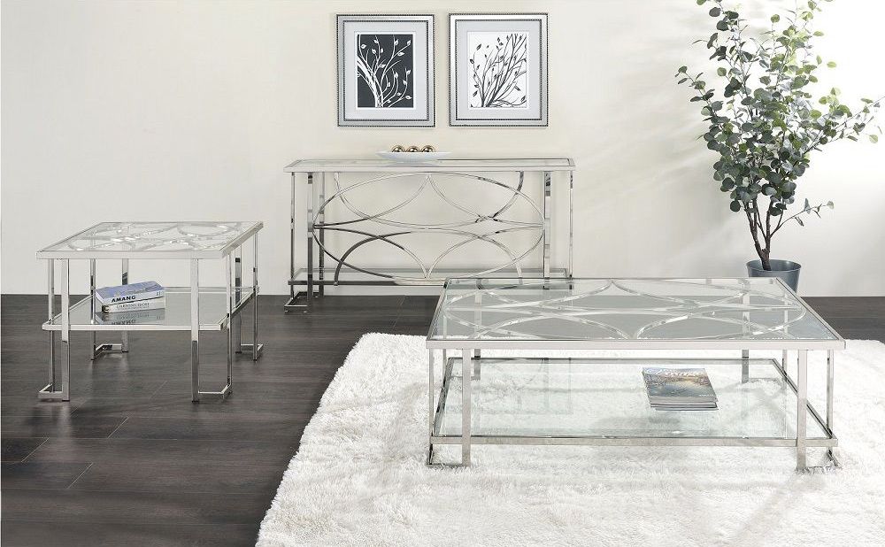 Cosma Modern Glass Coffee Table Set