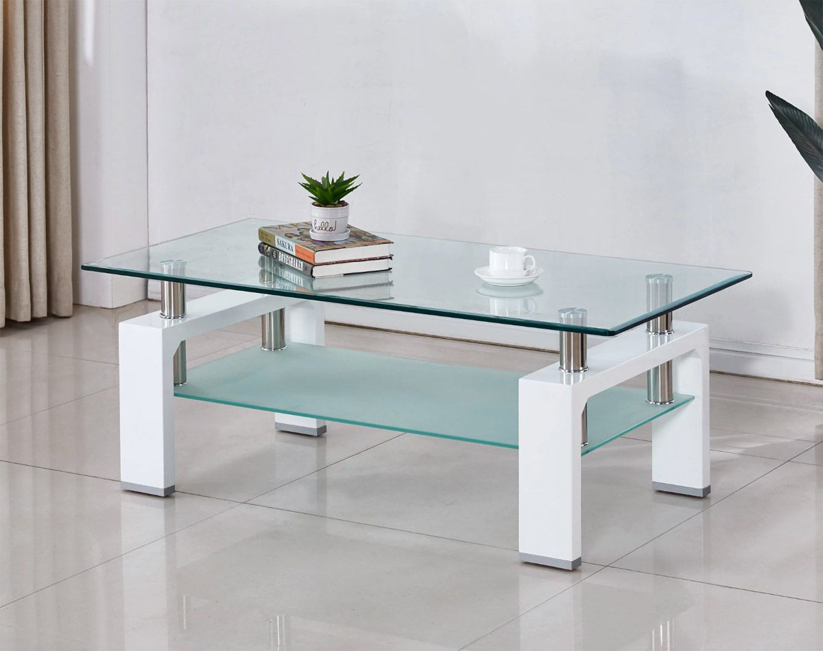 Camila White Lacquer Coffee Table