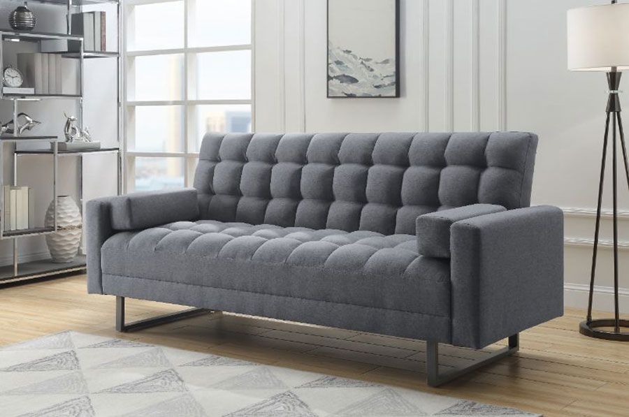 Crossover Grey Linen Sofa Bed Futon
