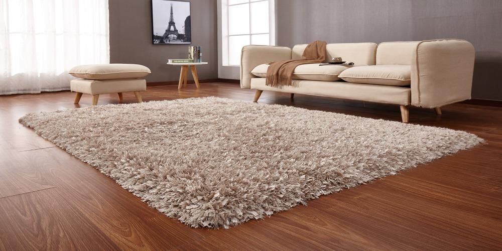 Crystal Shag Beige Area Rug