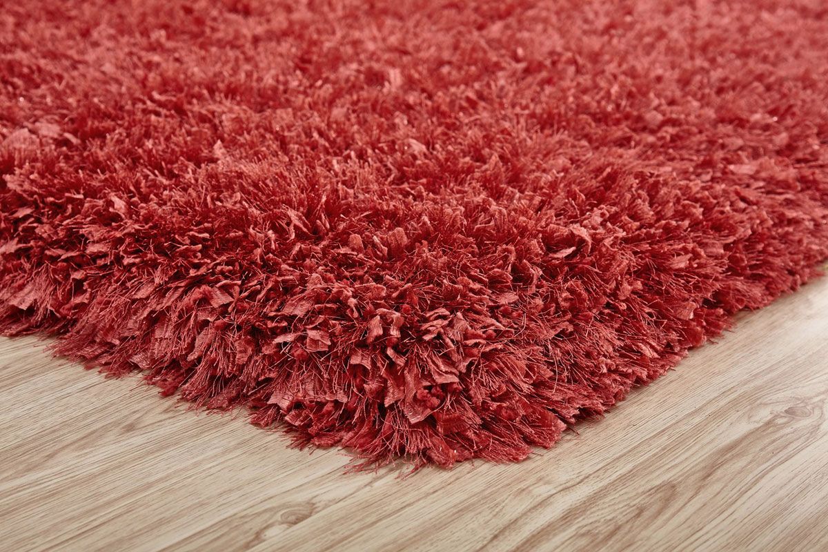 Crystal Shag Peach Color Area Rug Closeup