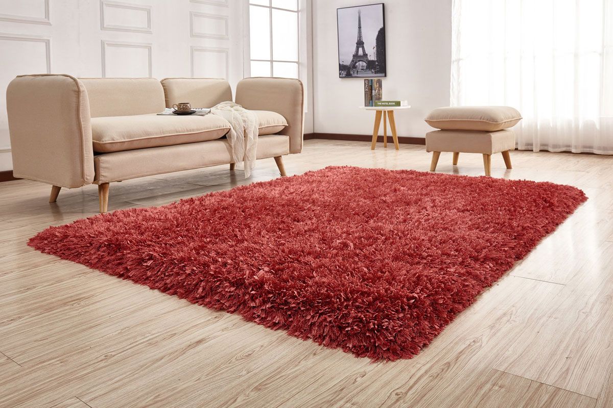 Crystal Shag Peach Color Area Rug