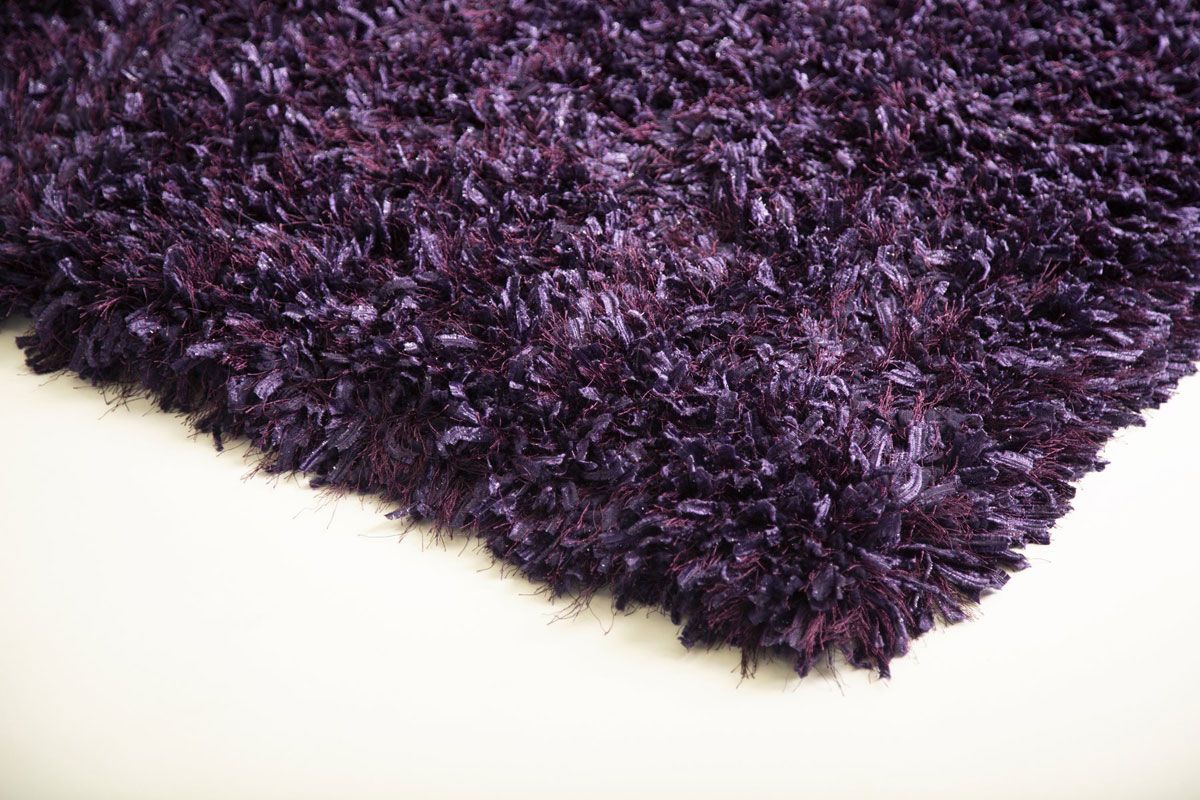 Purple Color Crystal Shag Rug Closup